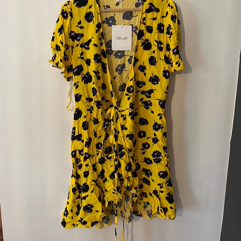 DVF yellow wrap dress